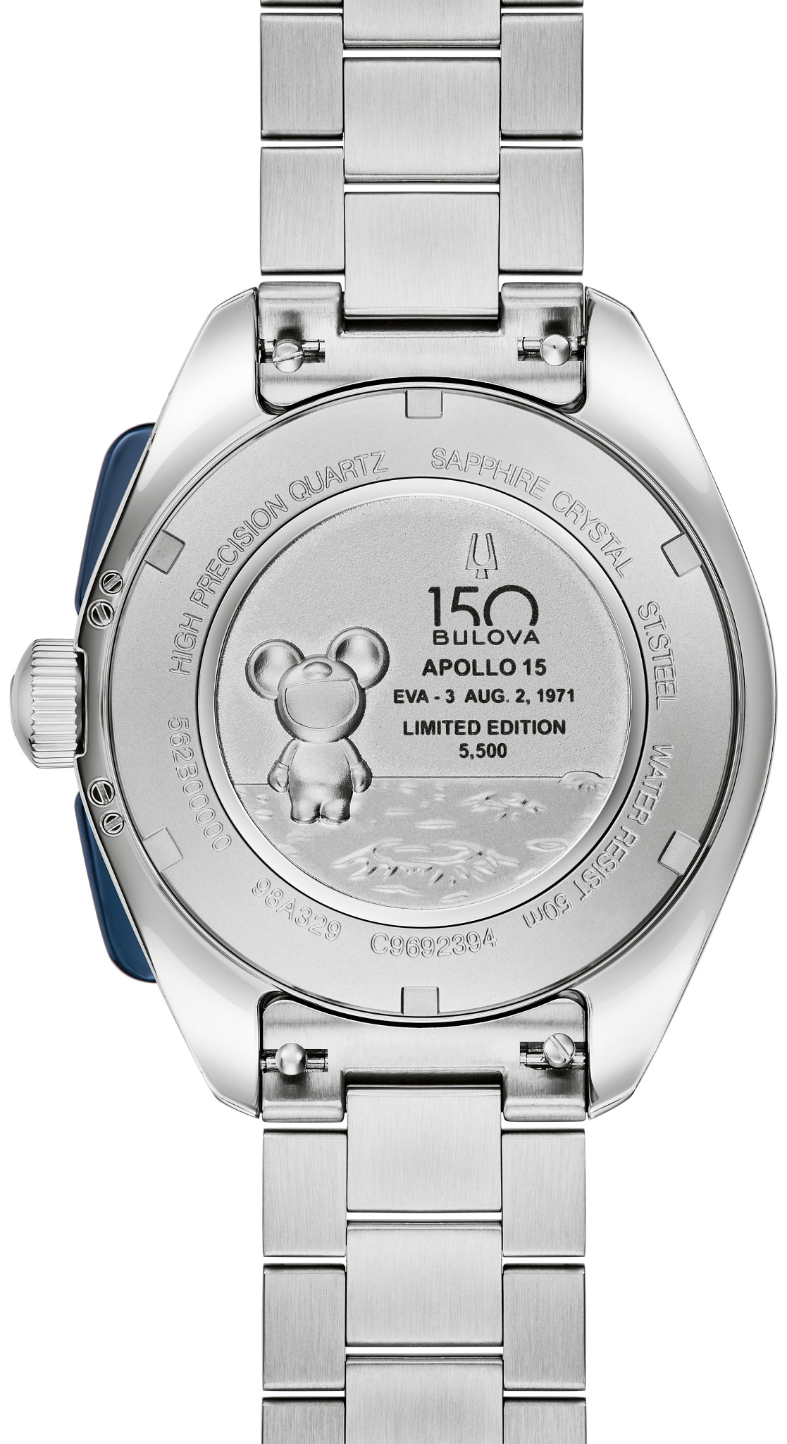 Blue Dial Stainless Steel Bracelet Lunar Pilot Timascus 98A329